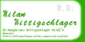 milan wittigschlager business card